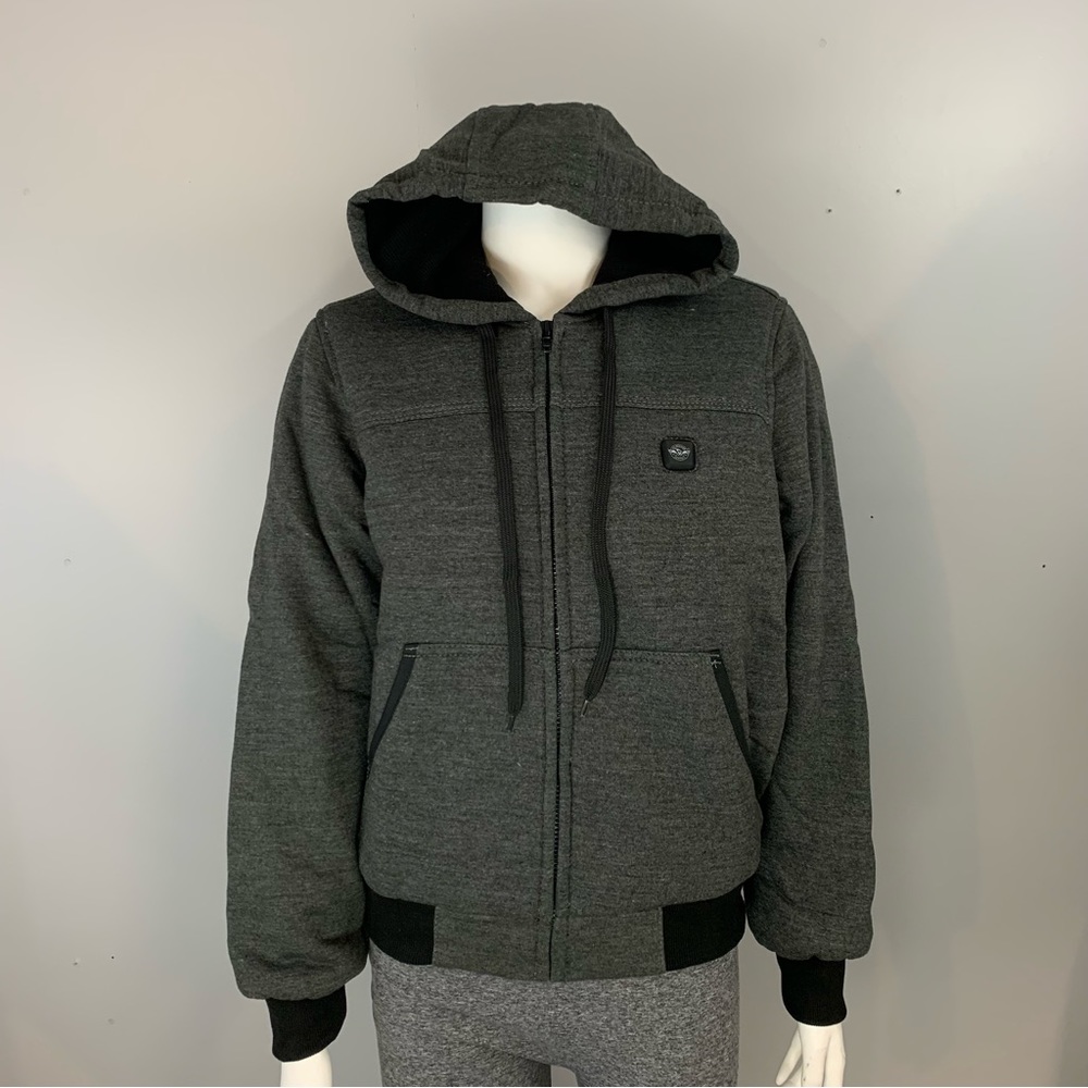 Milwaukee Leather Heated Gear Sweatshirt Hoodie Full Zip Grey Small Battery Pack